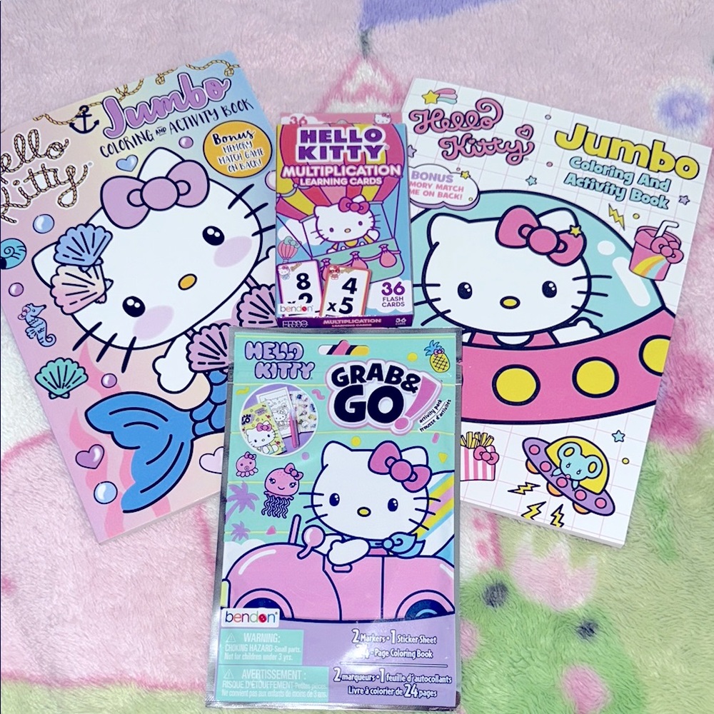 Hello Kitty Jumbo Coloring and Activity Book Set - Pink and Blue